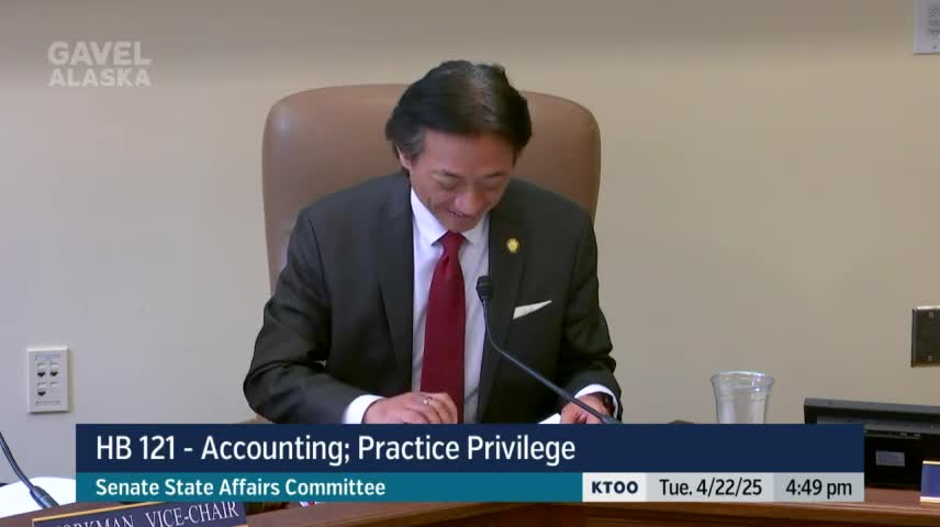 Representative Schrage presents House Bill 121 to address Alaska's CPA shortage