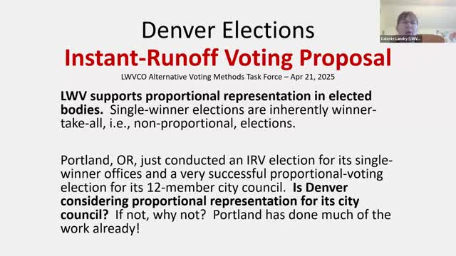 League of Women Voters advocates proportional representation for Denver council elections