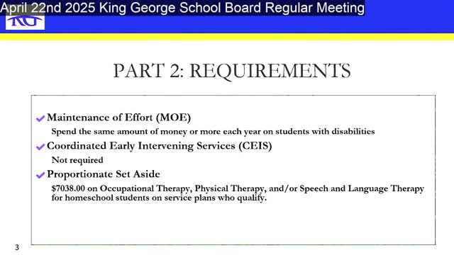 School Division allocates $7K for homeschool intervention services in annual budget plan