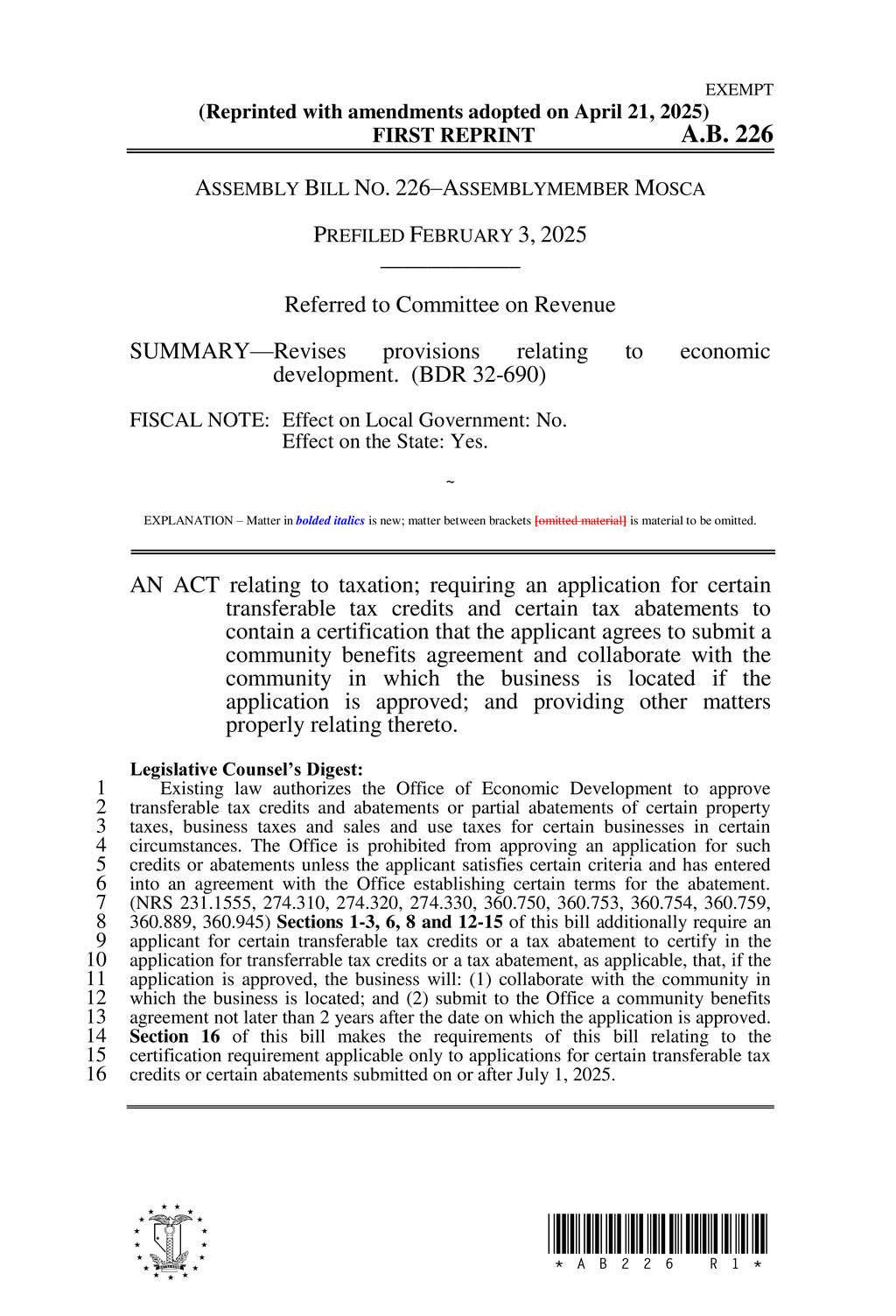 Nevada data center project mandates local hiring and investment requirements