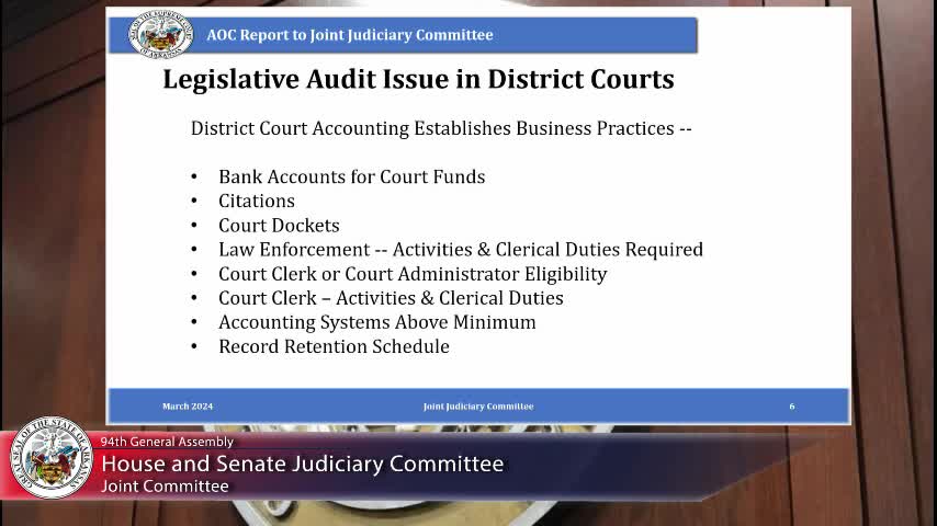 Leg Audit Committee addresses issues with unidentified court funds and accounting practices