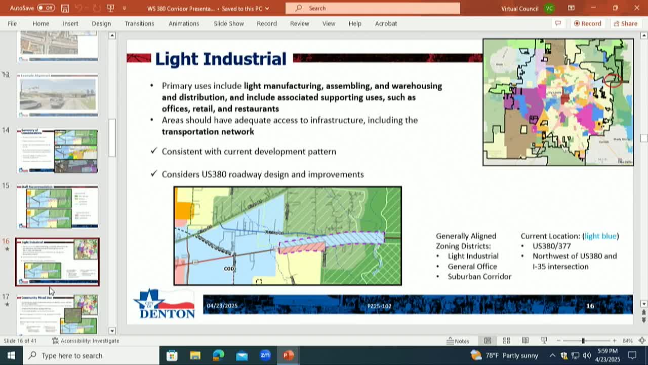 Denton Planning Commission reviews land use options for corridor development