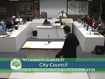 Votes at a glance: Ann Arbor City Council actions, meeting of early September 2008