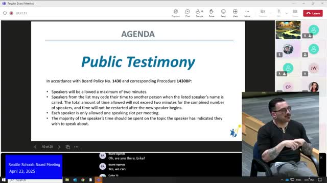 Seattle parent challenges school board on enrollment restrictions and budget crisis