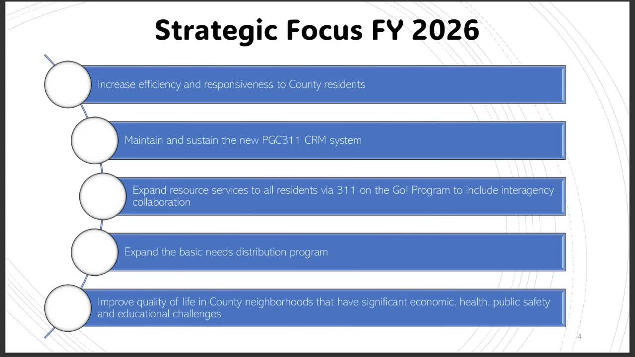 Prince George's County outlines fiscal year 26 budget focusing on community services and efficiency