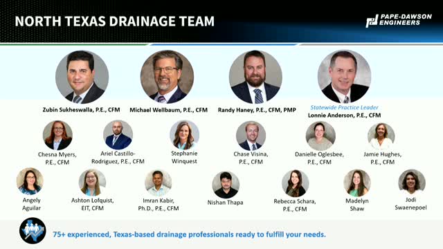 Zubin Sekheshwal presents flood risk management strategies in Fort Worth