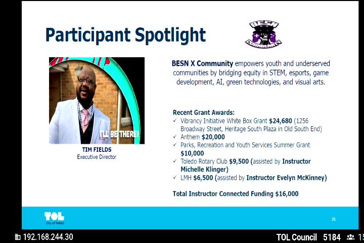 Tim Fields details BESNX community's impact on youth at City Council meeting