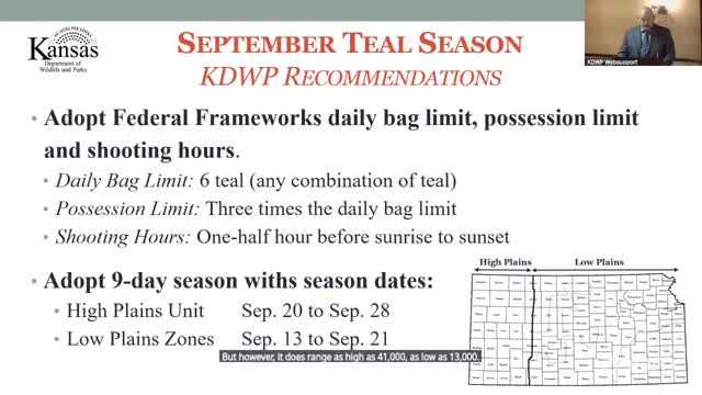 Kansas adopts 9-day blue-winged teal season and adjusts Canada geese bag limits