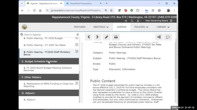 Rappahannock County Council discusses school funding and community engagement strategies