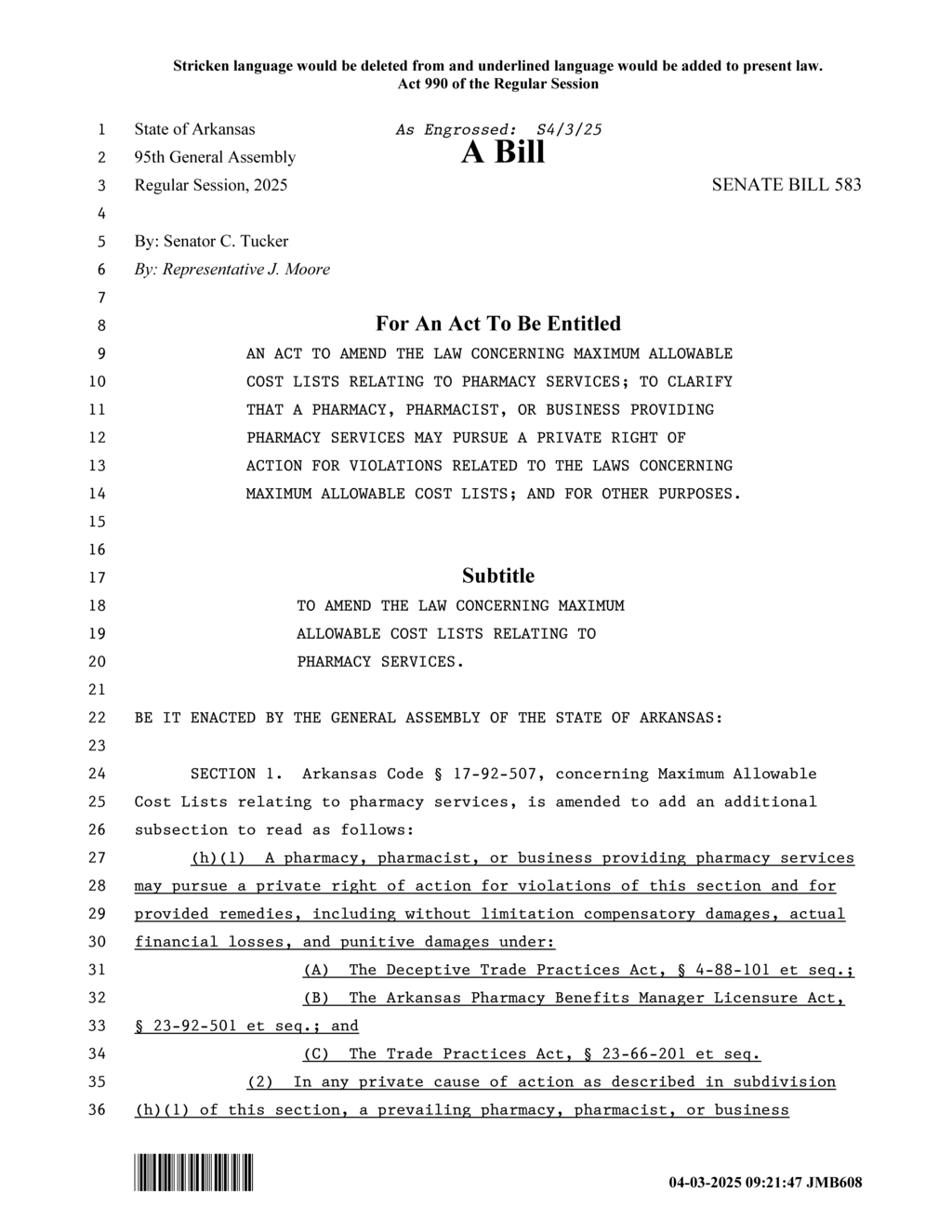 Arkansas legislators amend pharmacy laws to allow private right of action