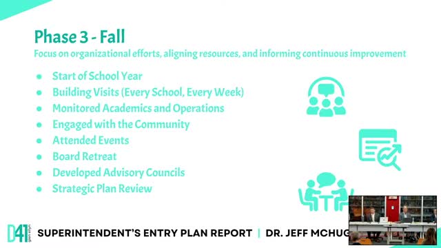 Superintendent McHugh highlights community engagement and strategic plan review in District 41