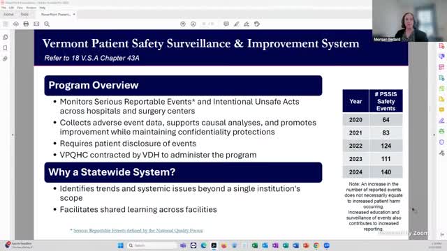 Vermont establishes Patient Safety Surveillance System to monitor hospital safety events