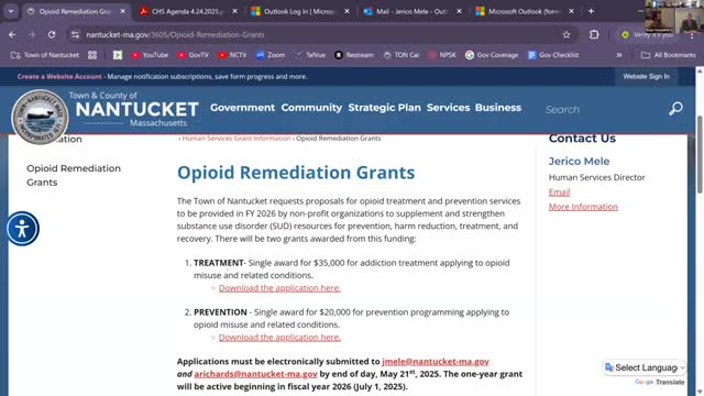 Contract Review Committee to oversee $55K opioid treatment and prevention grant process