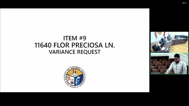 Board approves reduced front and rear setbacks to allow new home under future replat on Flor Preciosa Lane