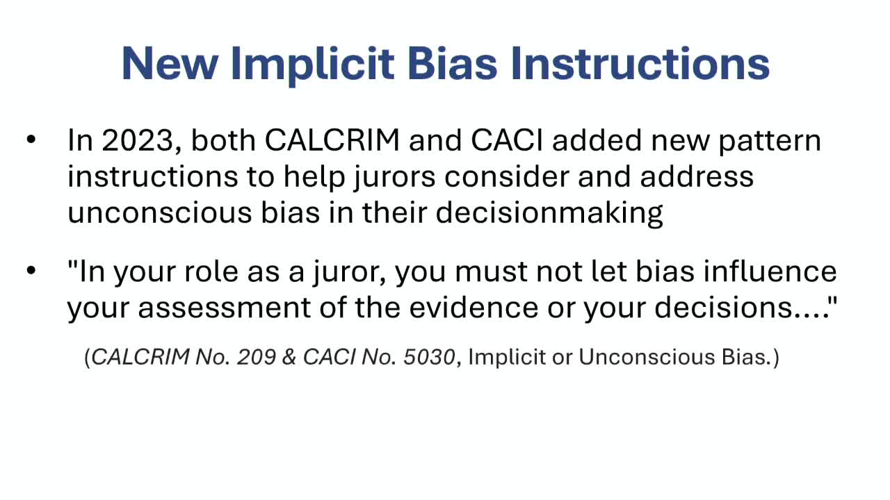 California judges implement new implicit bias jury instructions to enhance juror experience