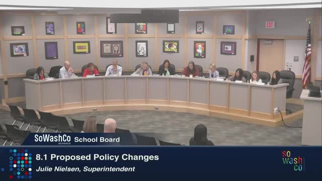 School board approves agenda, consent items and nine policy updates; passes resolution to place assistant principal on unrequested leave