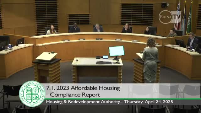 Edina HRA reports progress, gaps in affordable-housing compliance; ARIA excluded from future compliance list