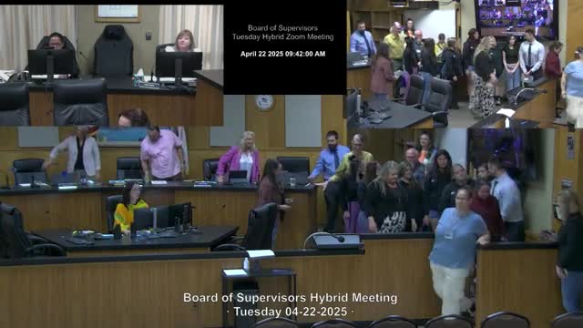 Board recognizes California Friday Night Live month; students describe door‑hanger and pledge campaign