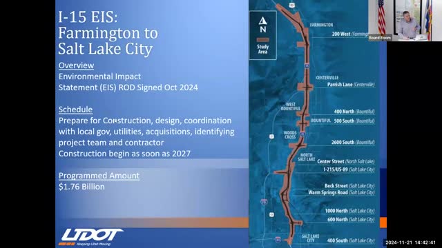 UDOT outlines major I-15 reconstruction and interchange projects across Northern Utah