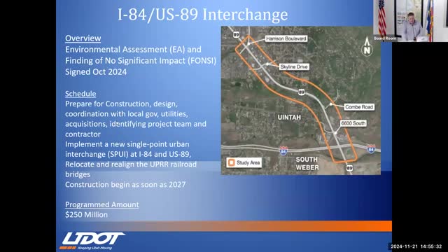 Commissioner Dee discusses $250M US 89 I 84 interchange replacement project timeline
