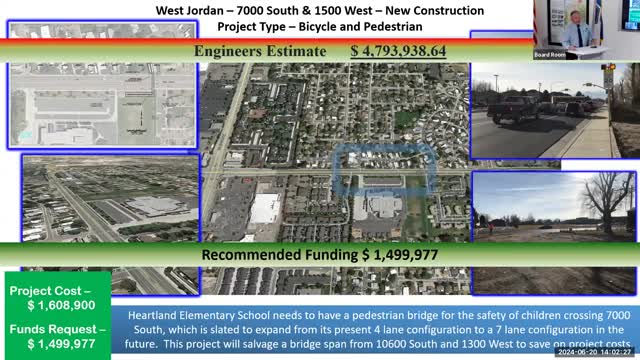 West Jordan requests $1.9M for new bridge amid funding shortfall