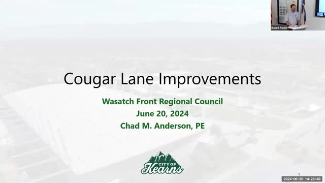 Kearns City Council unveils Cougar Lane improvement project to enhance safety and traffic flow