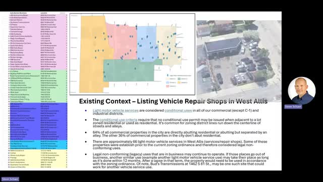 David and Jess propose zoning ordinance amendment for vehicle service shops