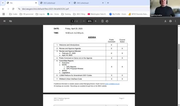 Council accepts UPC reports and opens 60-day proposal window for 2024 plumbing code