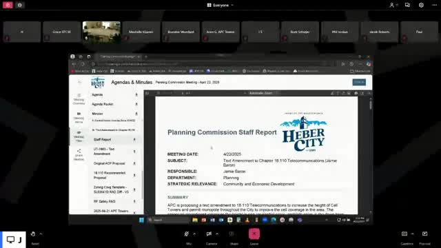Planning commission narrows cell-tower proposal, sets 80-foot cap and 1‑mile spacing in commercial zones
