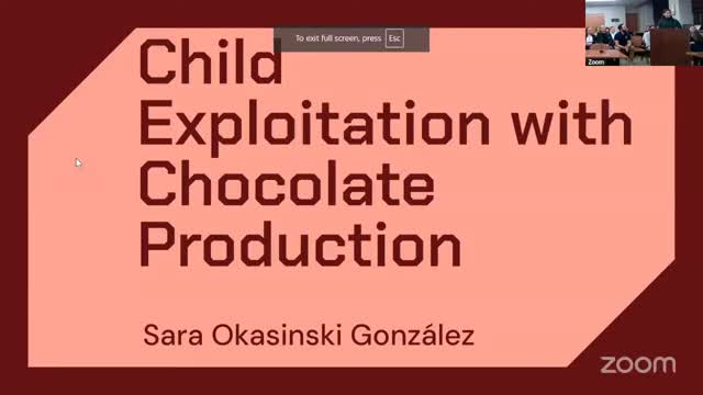 Health student advocates against child labor in cocoa production from Ivory Coast and Ghana