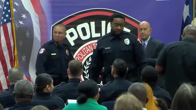 Chief pins sergeant Duran in Houston Police Department ceremony