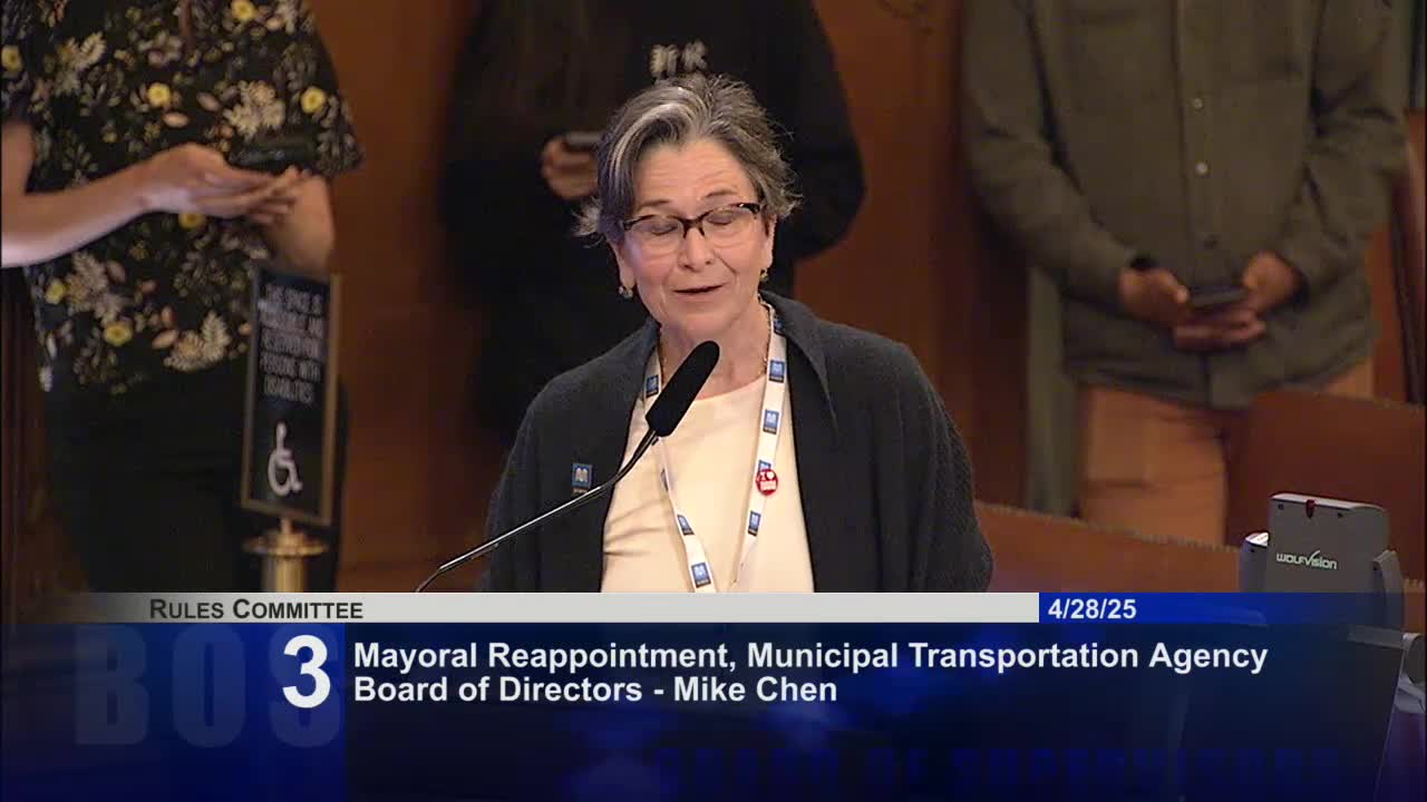 San Francisco supervisors endorse Mike Chen for continued SFMTA board service