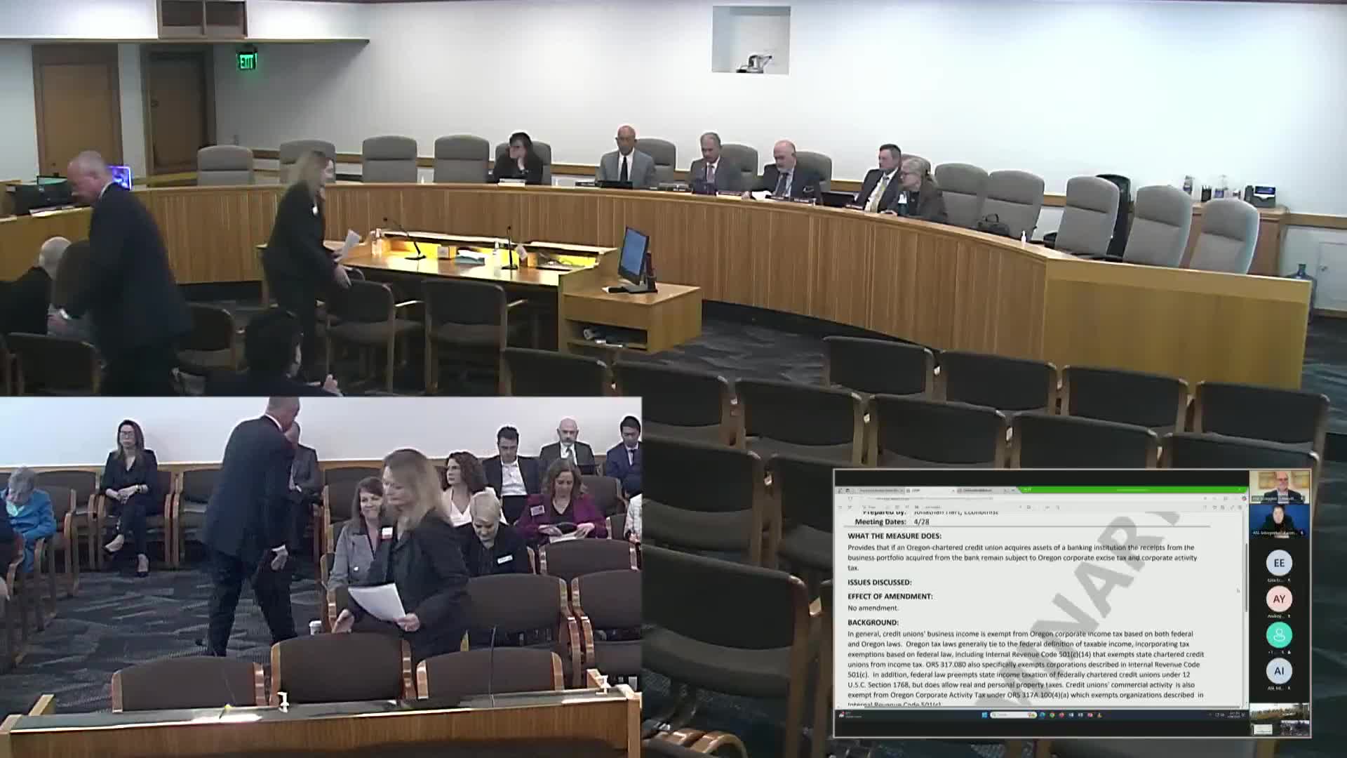 Legislative staff explains proposal to raise disabled‑veteran property tax exemptions and adds means test questions