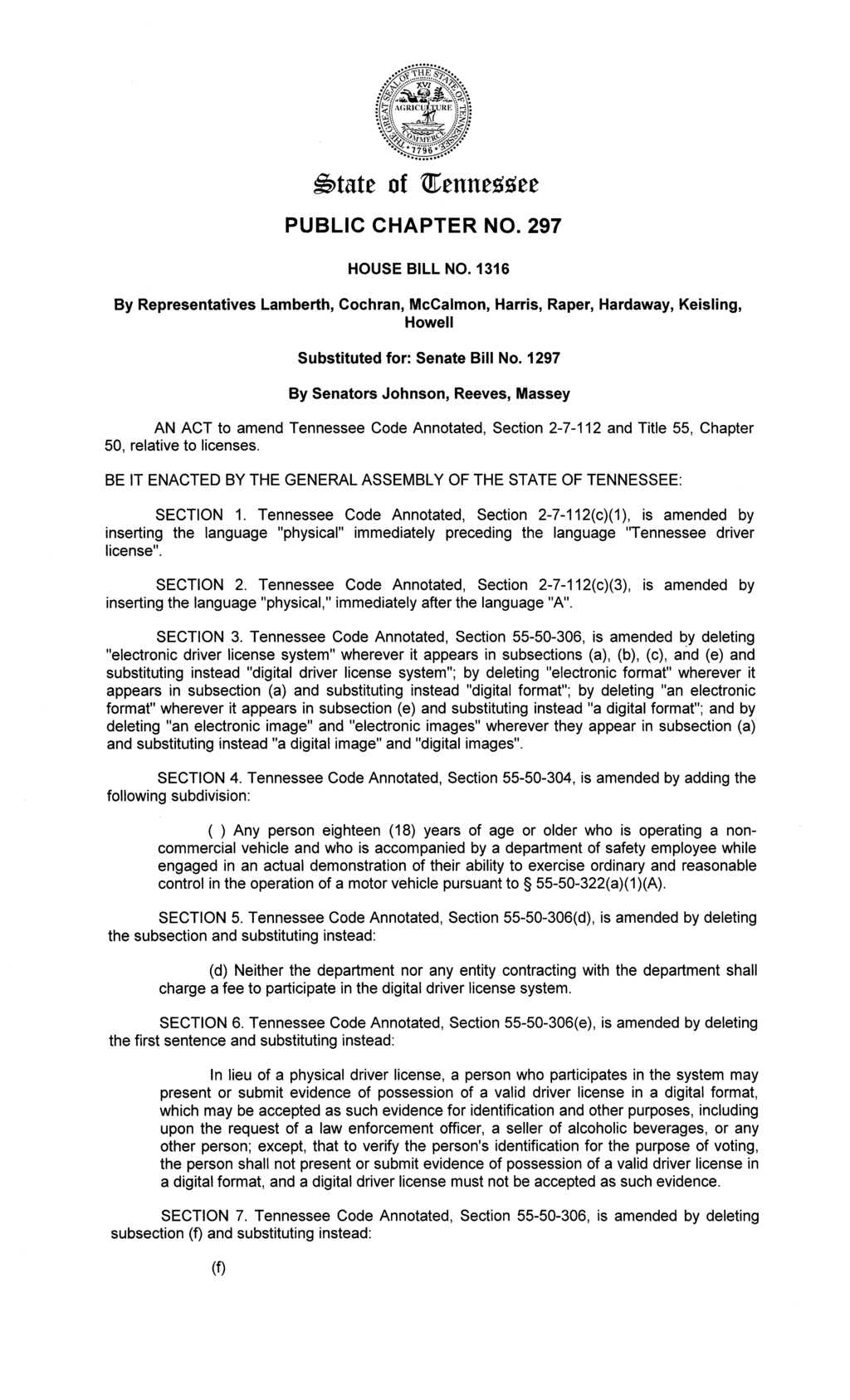 Tennessee enacts new guidelines for digital driver licenses and licensing classifications