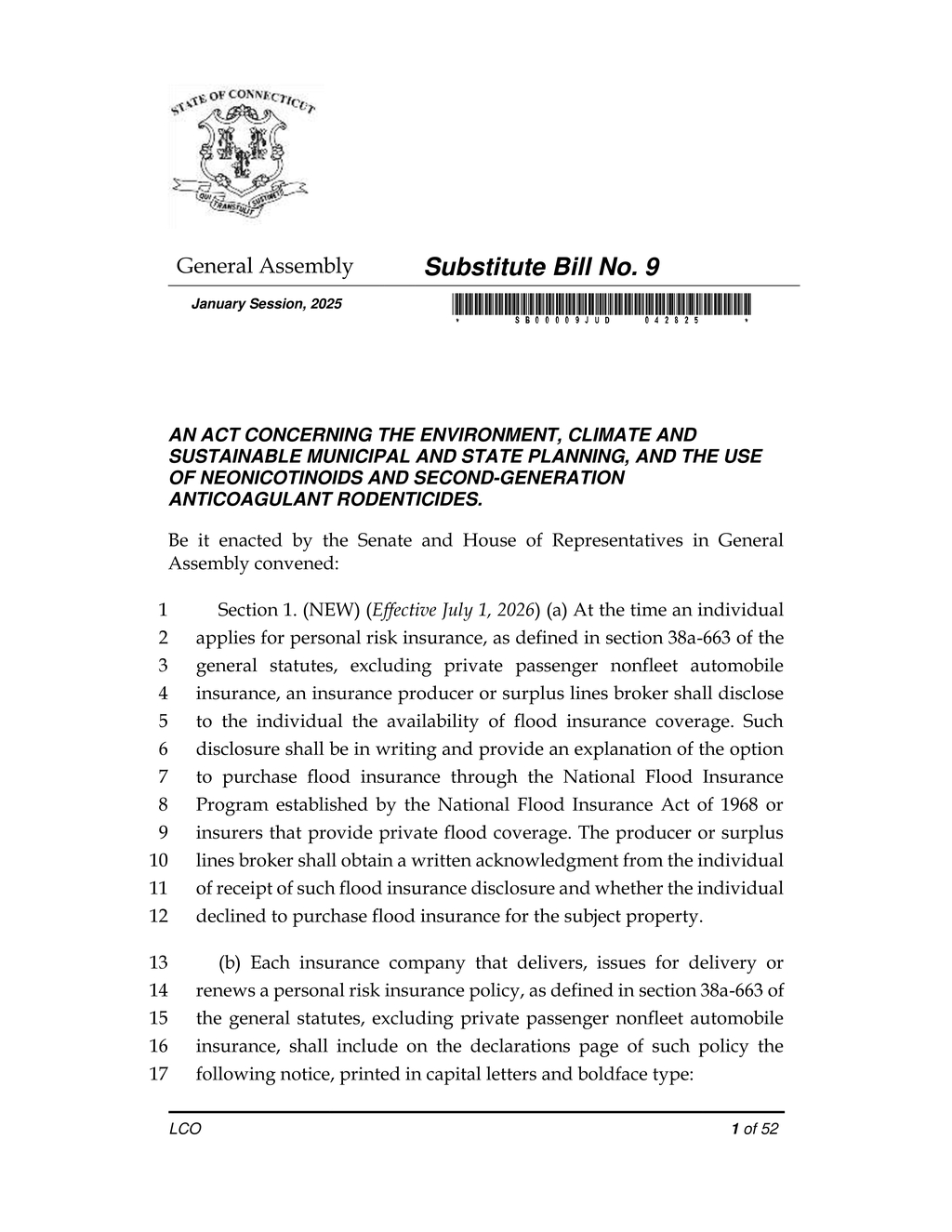 Connecticut enacts flood disclosure requirements for residential real estate sales
