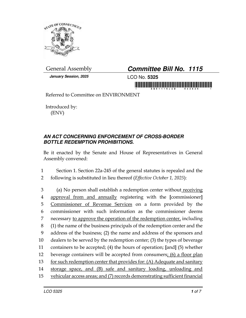 Connecticut establishes new regulations for beverage container redemption centers