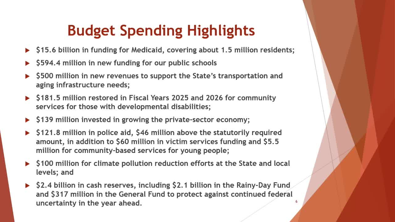 Governor announces $15B Medicaid funding and tax reforms to support public services