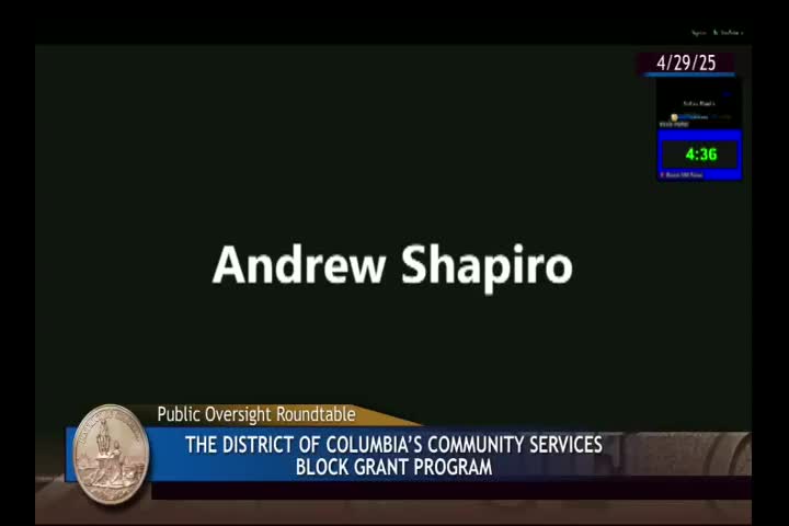 Andrew Shapiro advocates for community block grant program's impact on DC small businesses