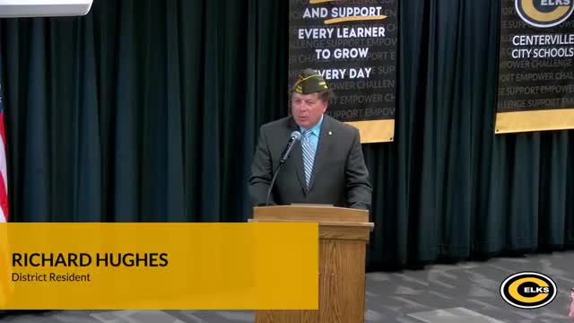 Richard Hughes briefs Centerville school board on veterans support programs