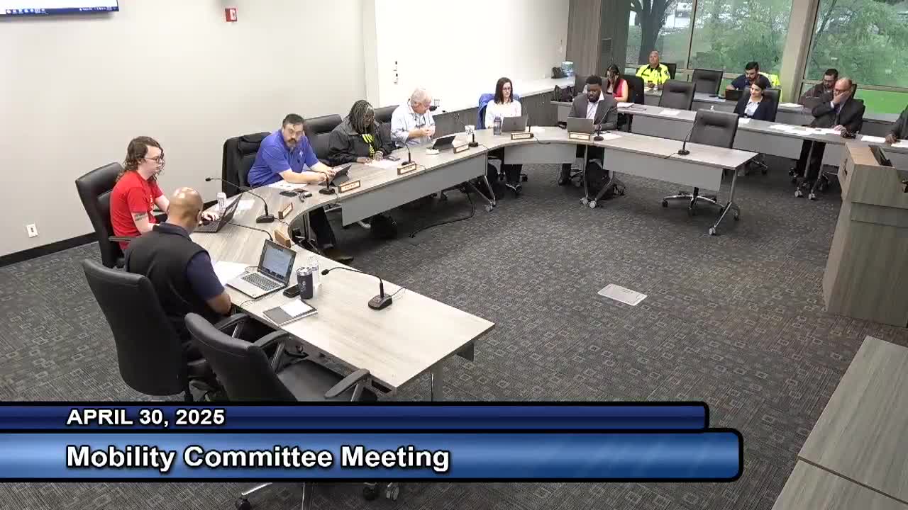 Mobility Committee approves March minutes, removes items from future-matrix