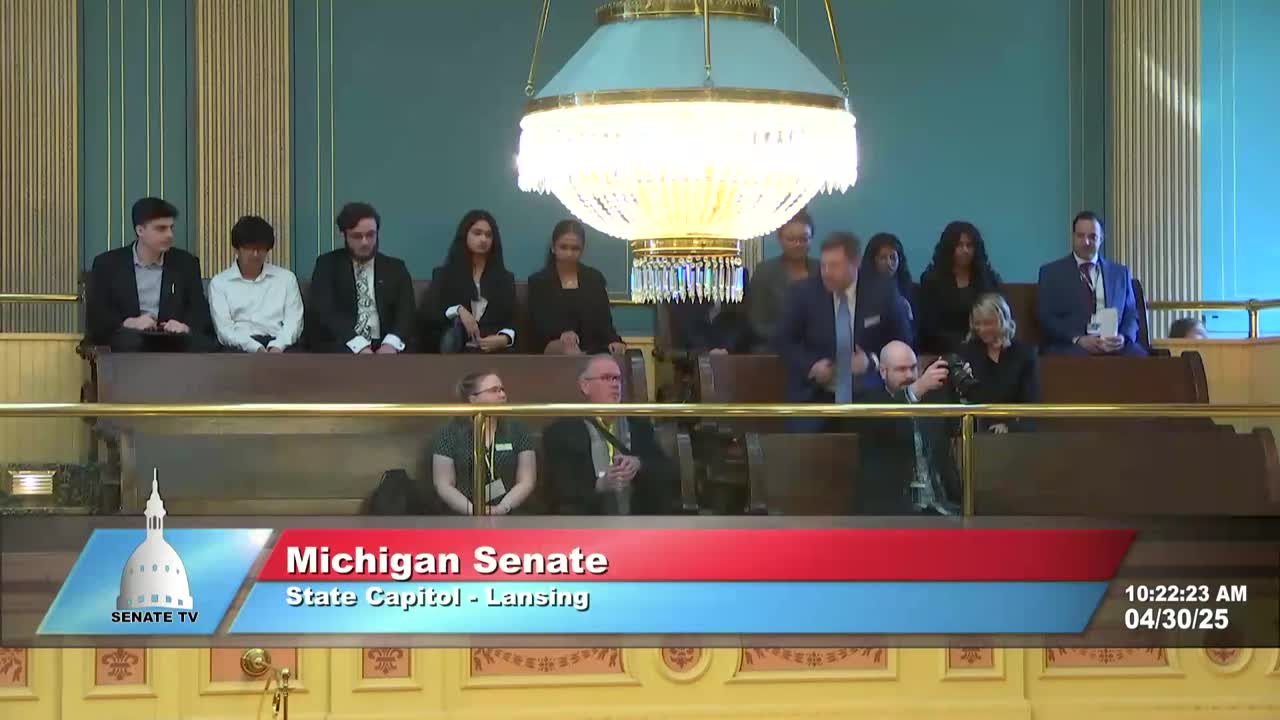 Senator Geiss honors intern Colin Ingersoll in farewell address