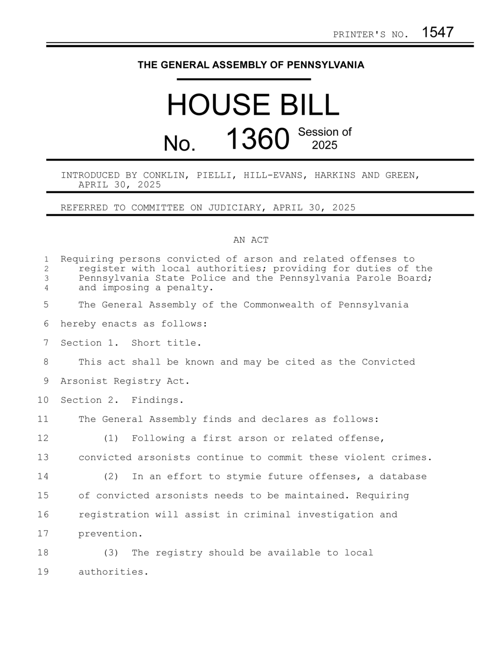 Pennsylvania Parole Board establishes guidelines for arsonist notification and registration