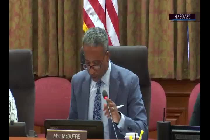 Council Member McDuffie convenes hearing on three economic development measures