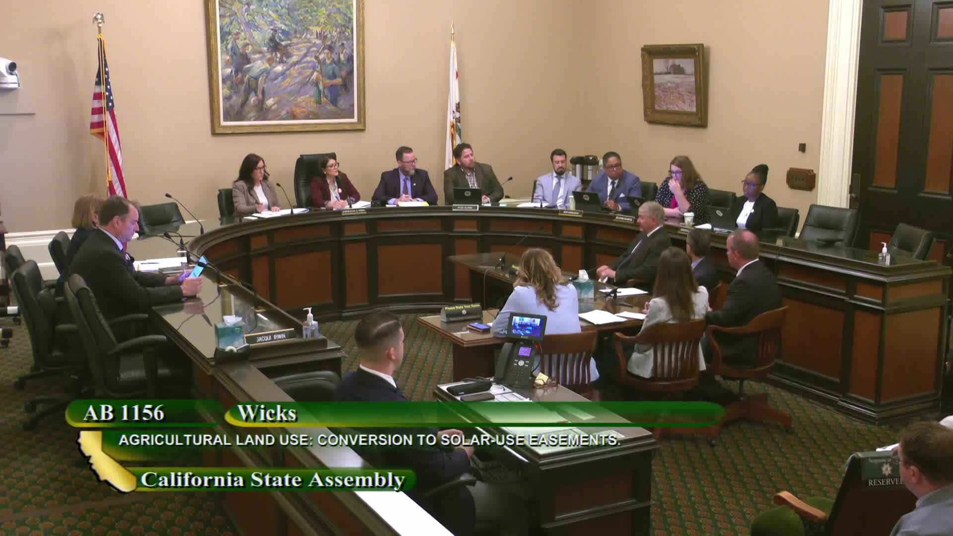 Assembly members discuss AB 1156 to balance agriculture and renewable energy in California