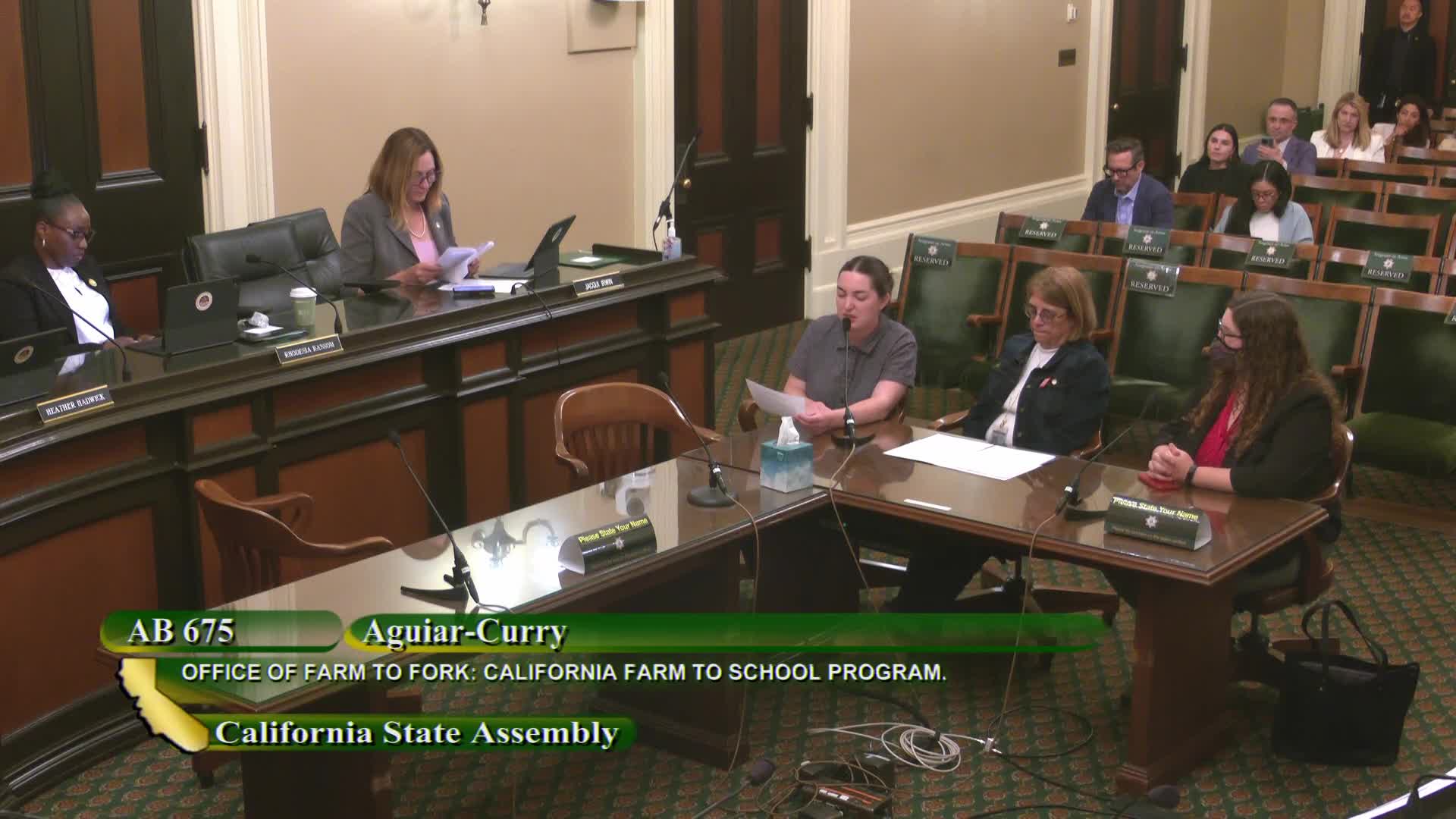 Assembly passes AB 675 promoting farm to school programs with unanimous support