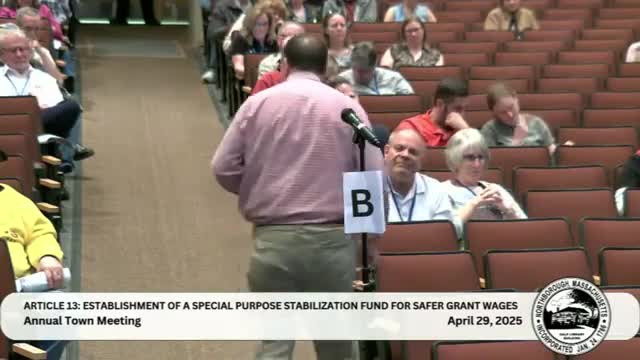 Northborough Town Meeting votes on Fire Department stabilization fund proposal