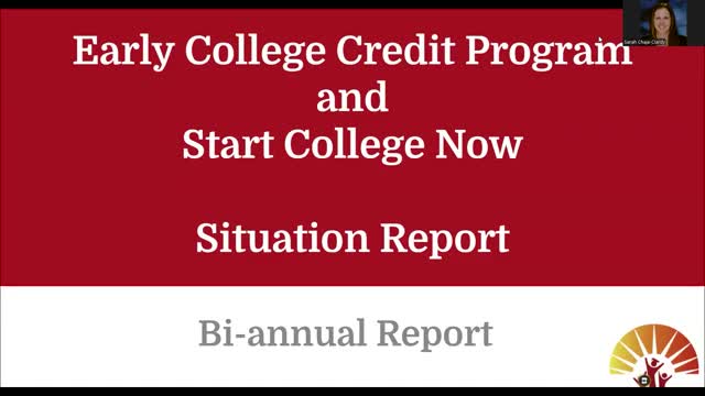 Doctor Clardy presents Wisconsin's early college credit program growth to school board