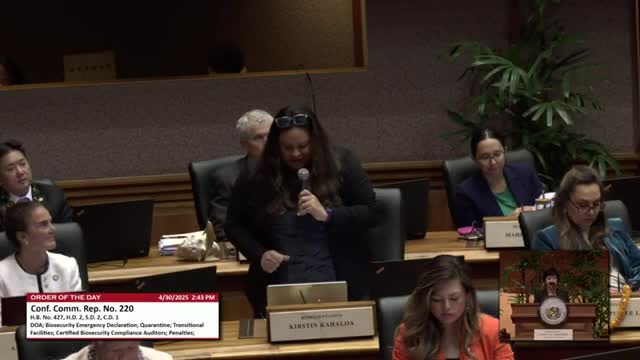 Hawaii House passes HB 427 to strengthen biosecurity measures and agriculture department