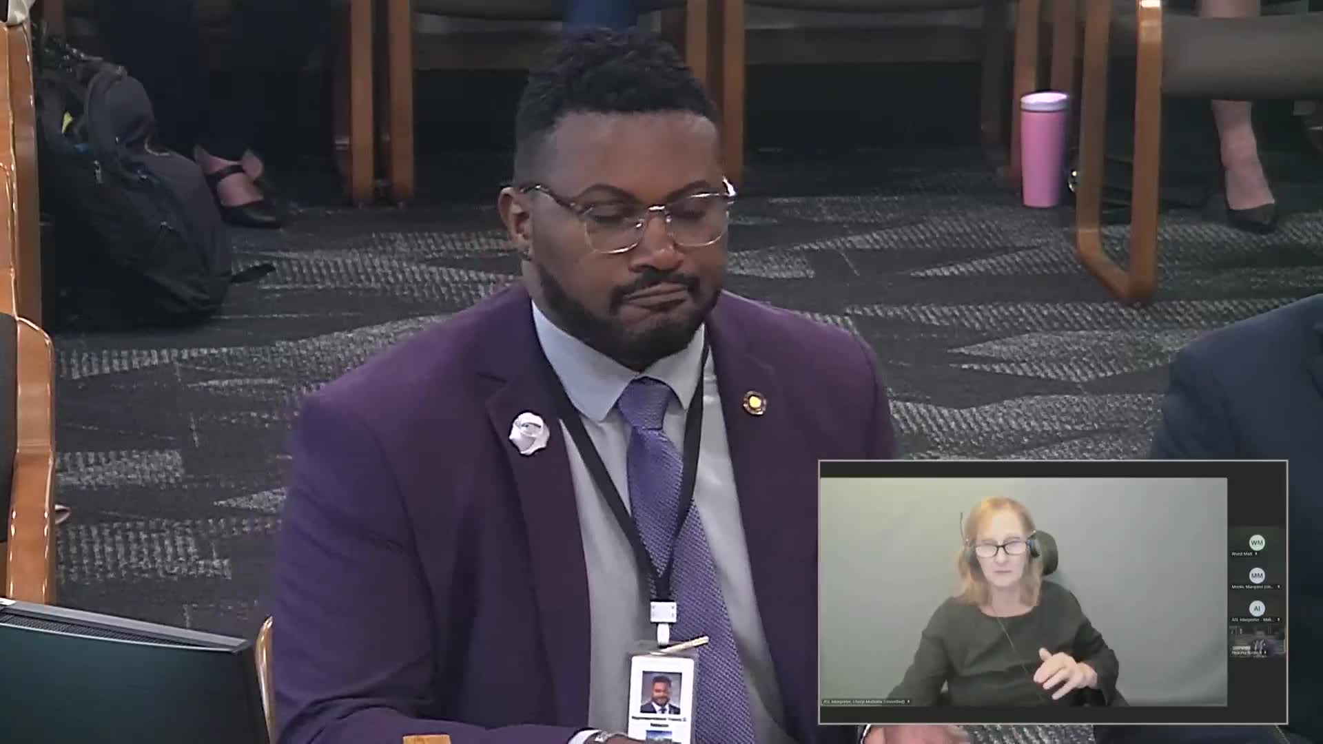 Vice Chair Bounds questions funding accountability during committee meeting