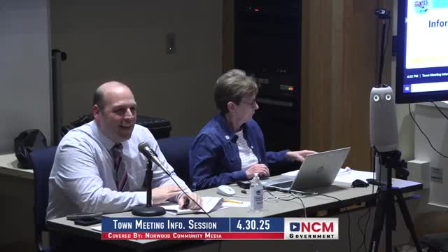 Norwood holds town meeting information session with new electronic voting procedures explained